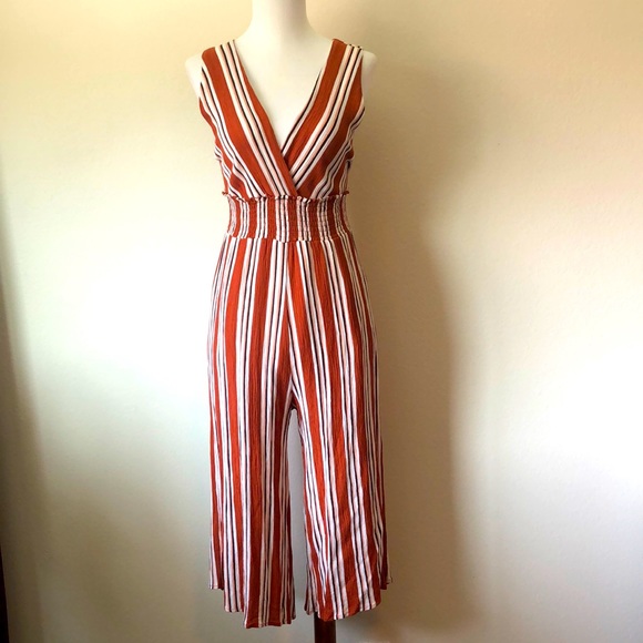 ILLA ILLA Pants - Striped Cropped Jumpsuit